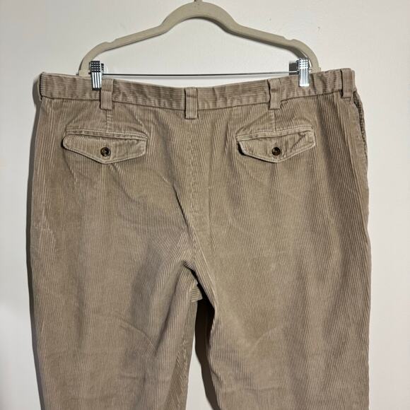 L.L.Bean Thick Corduroy Pant Men 44 Tan Cotton Chino Dress Pant Relaxed Fit - Picture 8 of 9